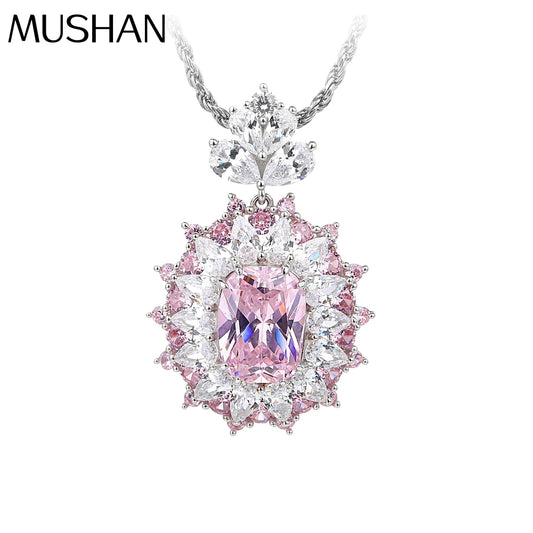MUSHAN Jewelry Factory S925 Sterling Silver Necklace High End Women Jewelry With High Carbon Diamond Electroplated White Gold