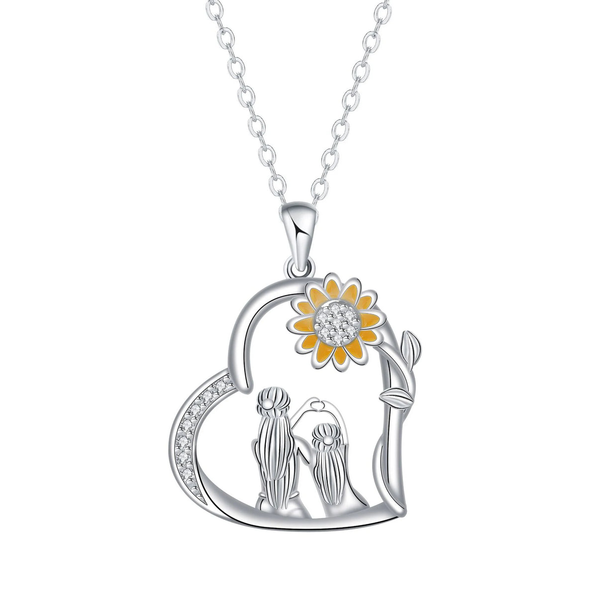 REDheart Silver Plated Heart Pendant Necklace Chai Dog Necklace Sunflower Necklace Bee Daisy Necklace Butterfly Necklace for Women Gift