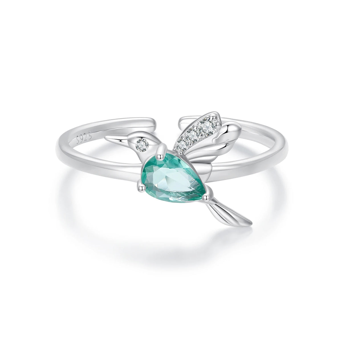 S&S 925 Silver Wings of Nature Earring & Ring Set – Hummingbird, Butterfly & Dragonfly – Platinum Plated – Collection