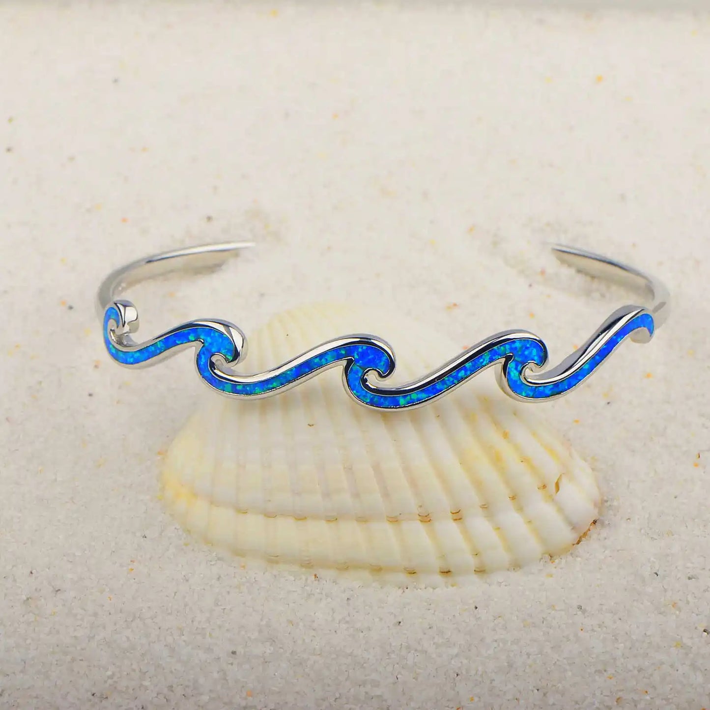 Hawaiian Style Multi Layer Wave Opal Bracelet Boho Chic Gemstone Bangle for Women Wholesale Fashion Jewelry