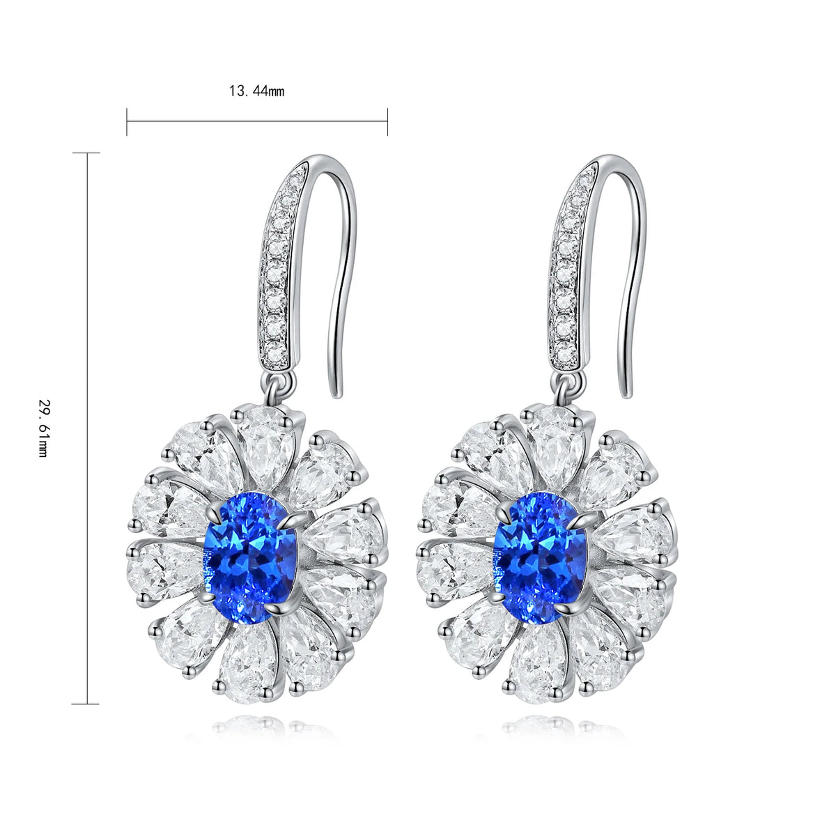 Gemfiori Anster High Quality S925 Lab Grown Cobalt Spinel Earring Stud Dainty Gemstone Stud Earrings for Women Daily Wear Gift