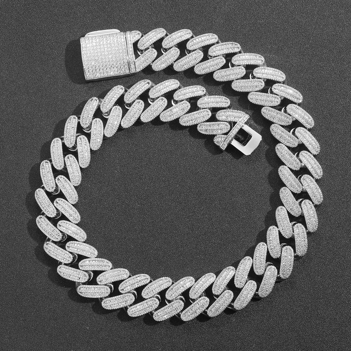 Bulk Silver/Gold Plated Hip Hop Jewelry Iced Out Brass Cuban Chain Necklace and Bracelet Set for Men Under $100