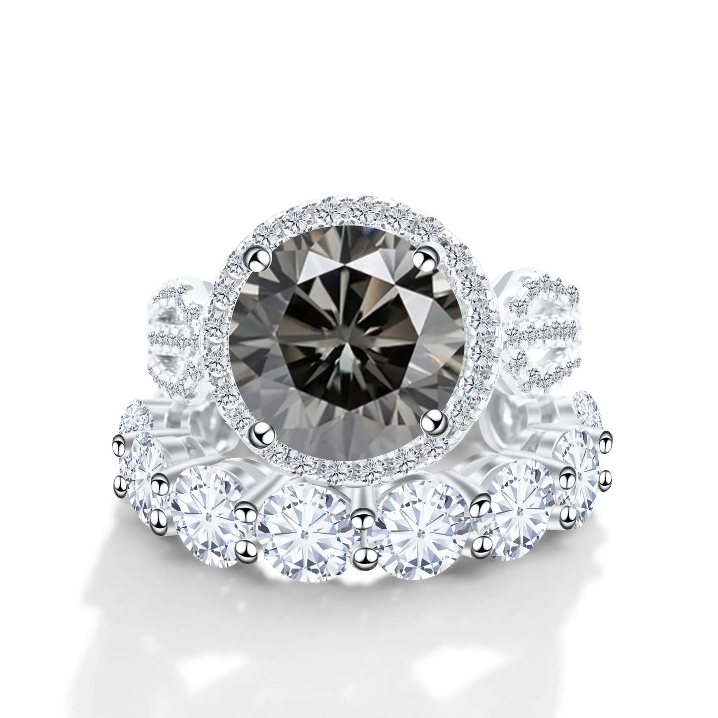 Wholesale Fine Luxury Jewelry Women Red Rings with 12 Carat GRA Certificate Big diamond Moissanite 925 Sterling Silver Ring Sets
