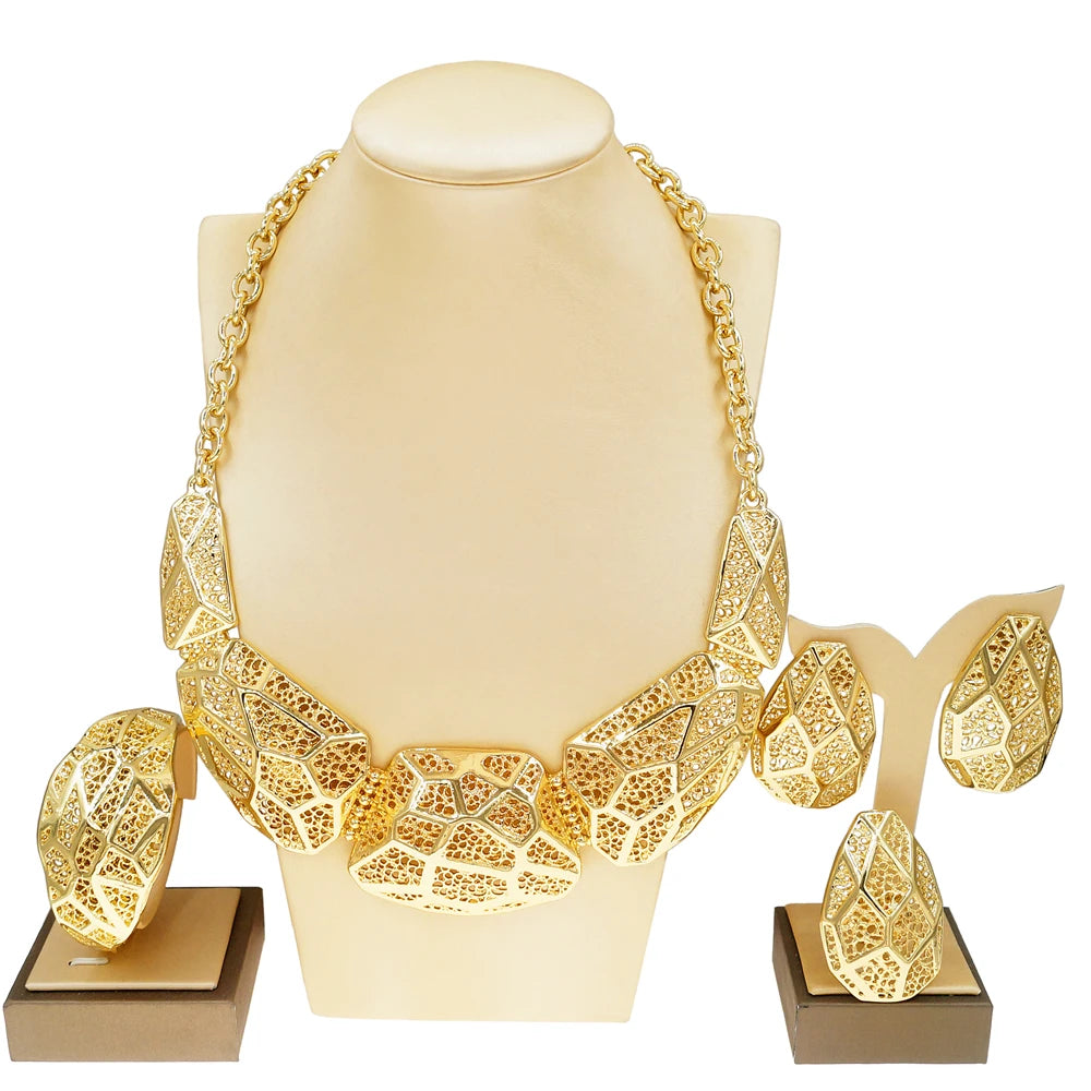 Zhuerrui Luxury Italian Ladies Butterfly Jewelry Set Brass Brazilian Gold Necklace Jewelry Nigerian Ladies Jewelry Set H00523