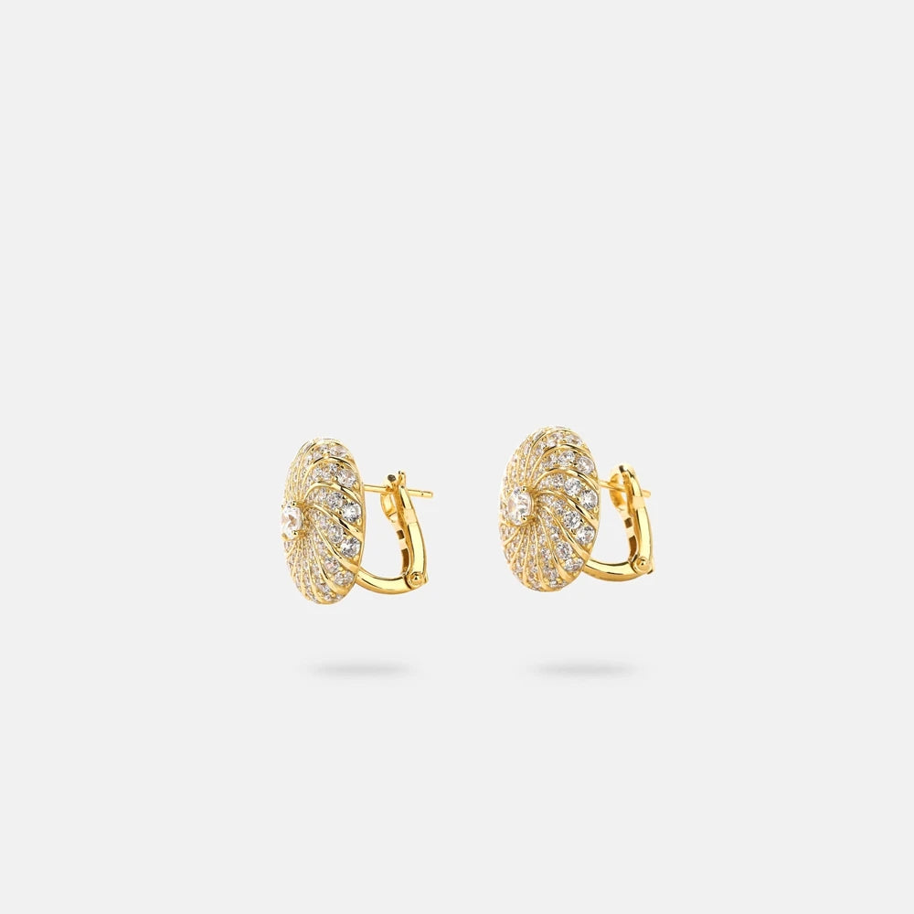 MUSHAN Jewelry Factory 925 Sterling Silver Stud Earrings Light Luxury High Carbon Diamond With Gold Plating