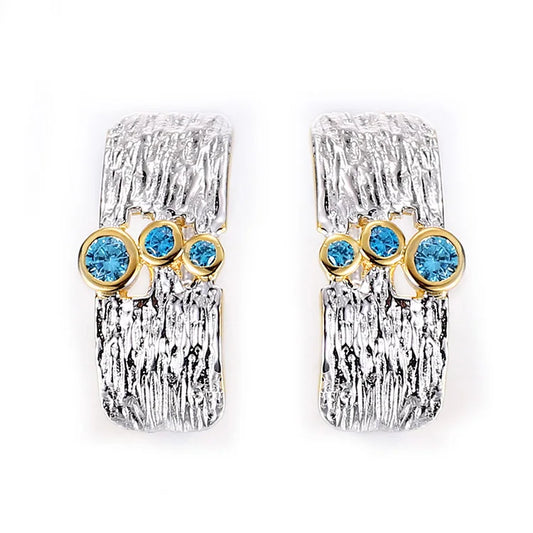 Fashion Design 925 Sterling Silver Pendant Earrings with Zircon Rhodium & 18K Gold Plated for Women