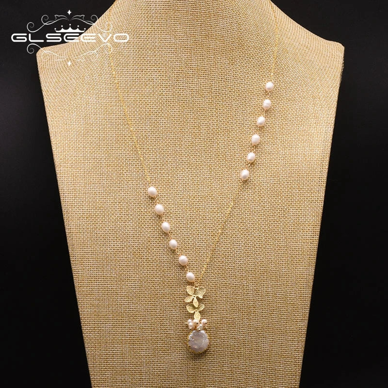 Natural Fresh Water White Pearl Pendant Necklace for Women Lovers' Engagement Party Handmade Jewelry  Earrings Bulk
