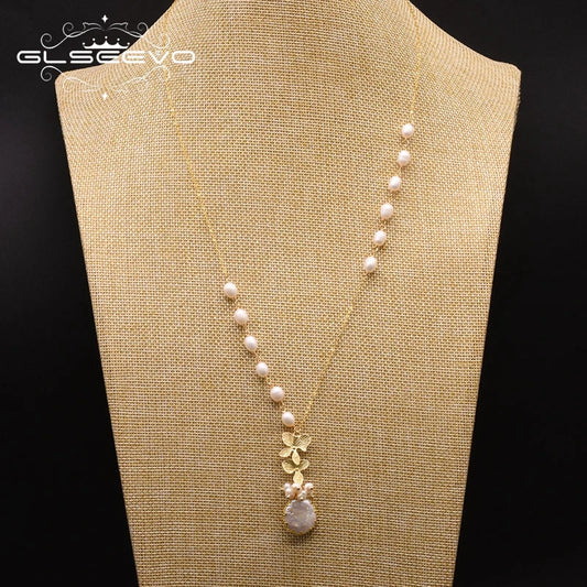 Natural Fresh Water White Pearl Pendant Necklace for Women Lovers' Engagement Party Handmade Jewelry  Earrings Bulk