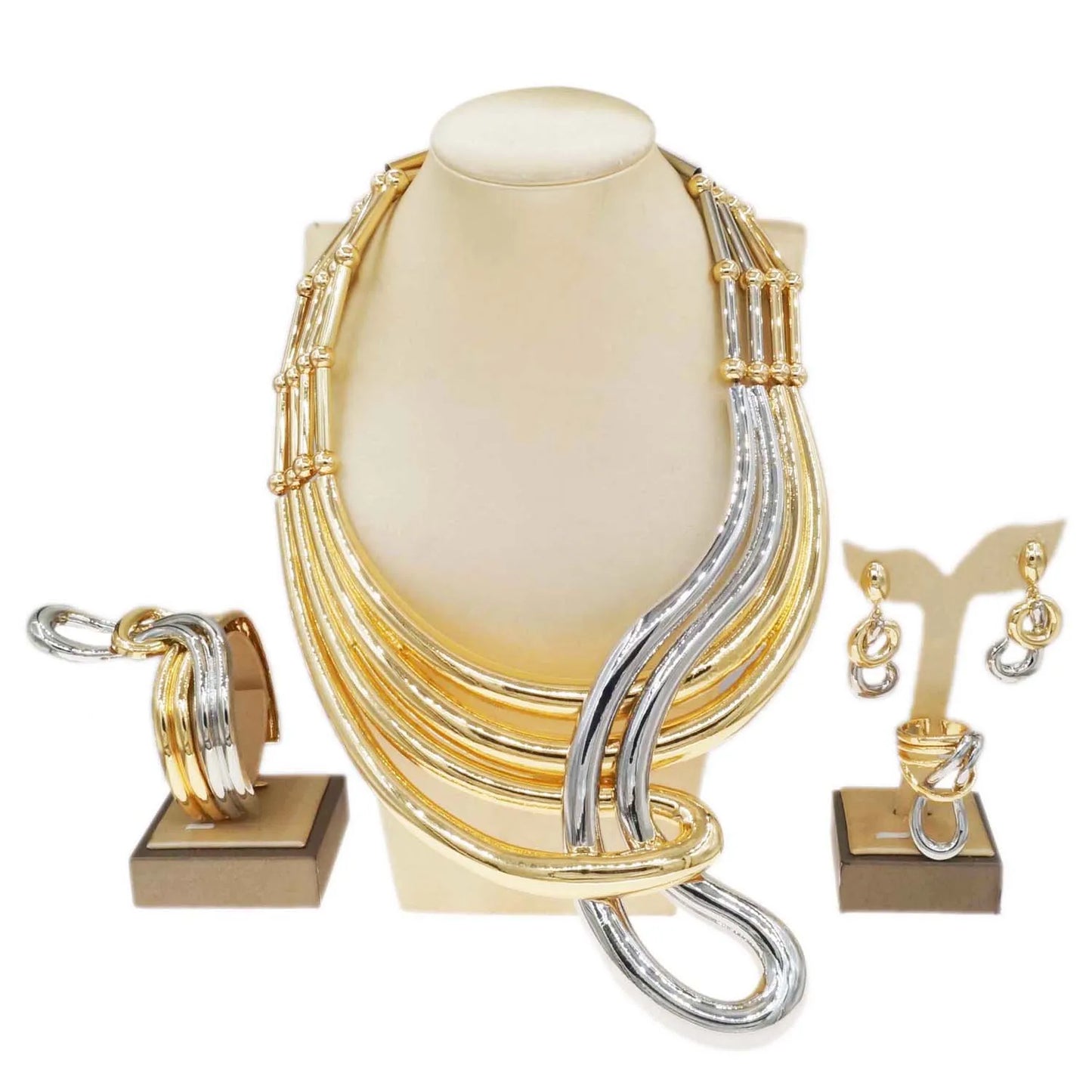 Zhuerrui Latest Pendant Good Jewelry Sets Simple Silver Necklace Bracelet Jewelry Set Available Bridal Wedding Gifts H20175