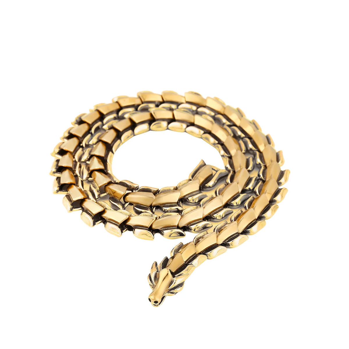REBEL VIKING Jormungandr World Serpent King Chain Necklace – Stainless Steel