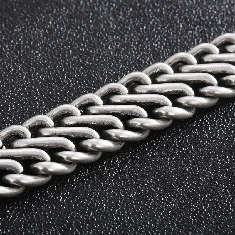 REBEL Casual Mature Matte Surface Stainless Steel Links Bracelets for Man