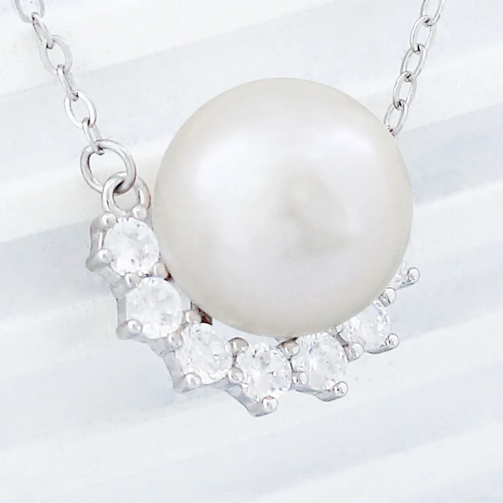 AAA Akoya Pearl Necklace Unique 925 Silver Jewelry Design Fashionable Natural Seawater Round Pearl Unique Jewelry