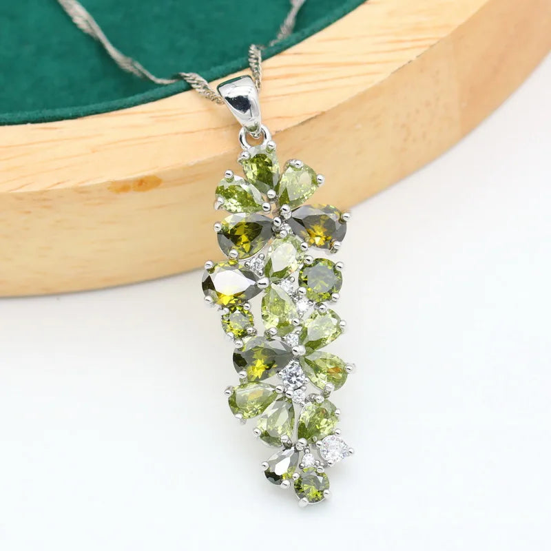 XOTICA Dubai Platinum Plated Alloy Trendy Geometric Women's Sapphire Jewelry Sets-Wedding Party Gift Occasions Necklace Earrings Ring