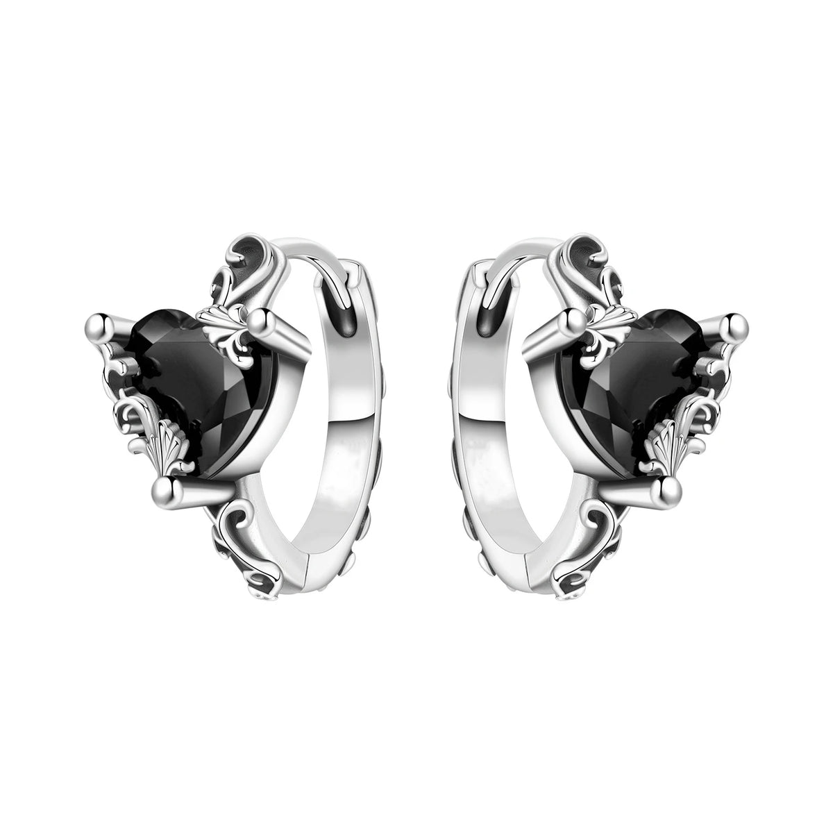 REDheart Fashion Love Heart Copper Silver Plated Drop Earrings Colorful Heart Shape Zircon Hoop Earrings Fine Jewelry for Women