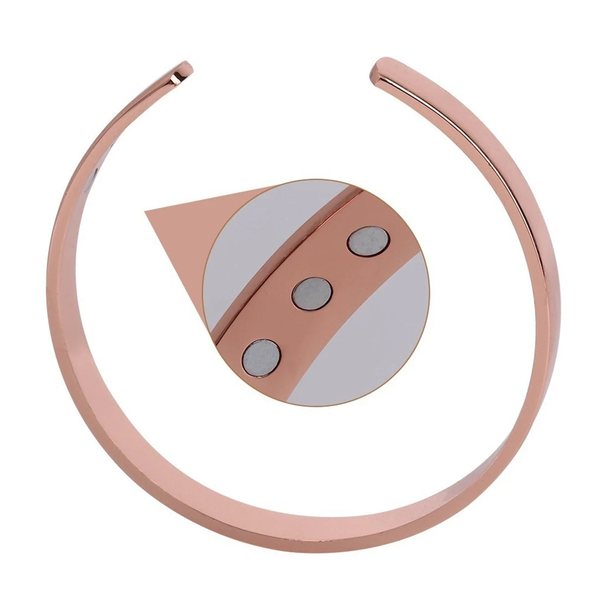 NewLife - Magnetic Rose Gold Adjustable Cuff Bracelet