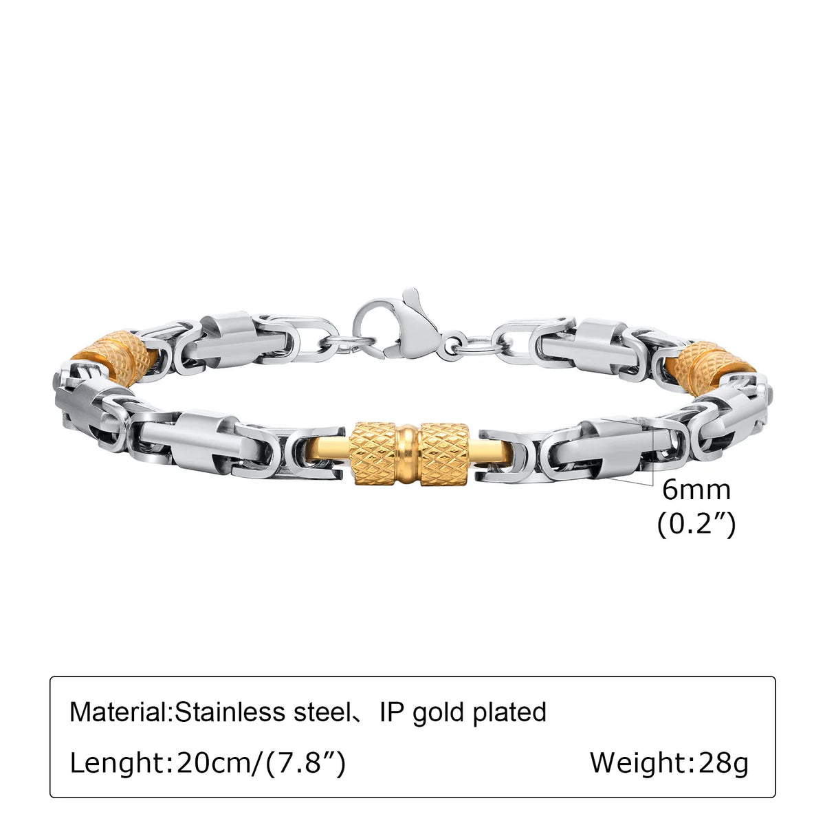 REBEL Vintage Byzantine Stainless Steel Bracelet