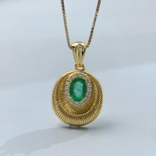 Gioiellieri Real Emerald Pendant Necklace with Natural Green Gemstone 925 Sterling Silver for Women May Birthstone Fine Jewelry Fashion Gift