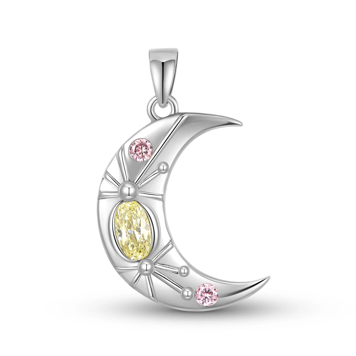 S&S 925 Silver Geometric Pendant Necklace | Diamond & Crystal Collection