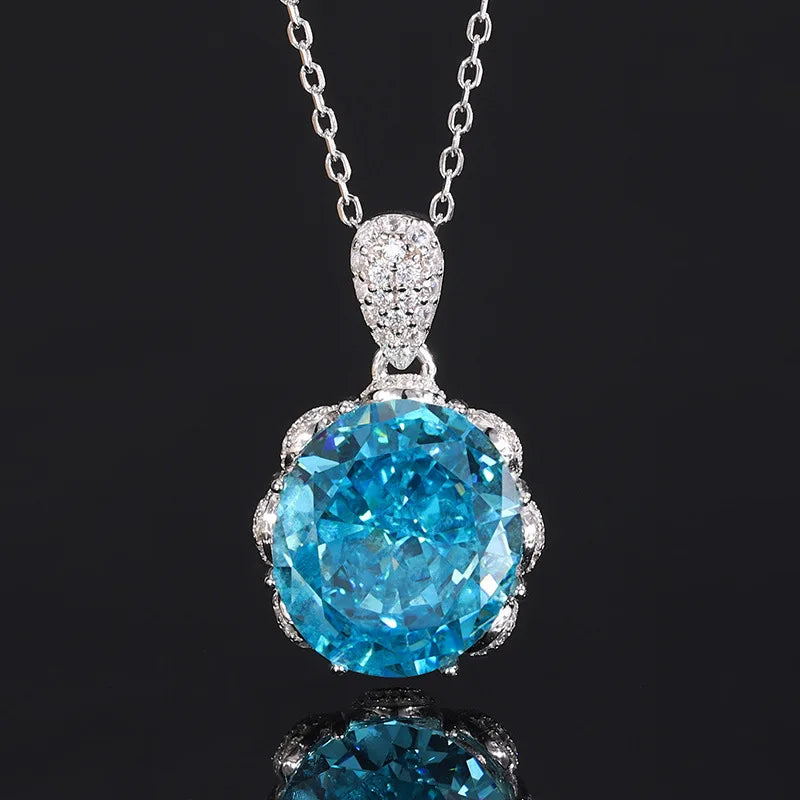 REDheart Copper Alloy Inlaid Zircon Plated Copper Alloy Pendant Ice Flower Temperament Light Luxury Trendy Women's Wedding Engagement Set