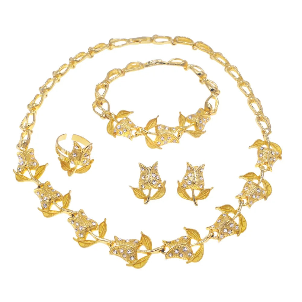 Zhuerrui Women Wedding Party Nigerian Jewellery Sets Bridal Luxury Jewelry Set Italian Silver Color Jewelry Sets  HA0040
