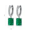 Gemfiori Anster High Quality S925 Lab Grown Emerald Earring Stud Dainty Gemstone Stud Earrings for Women Daily Wear Gift