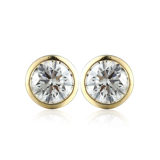 Gemfiori 18K Gold Lab Grown diamond Stud Earrings at Shopping Festival Discounted Price in Stock and Can Be Shipped Out Quickly