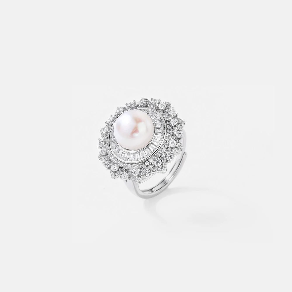MuShan Jewelry Factory S925 Natural Pearl Ring Niche Light Luxury Versatile Cross Border Bestseller Is Exquisitely Crafted