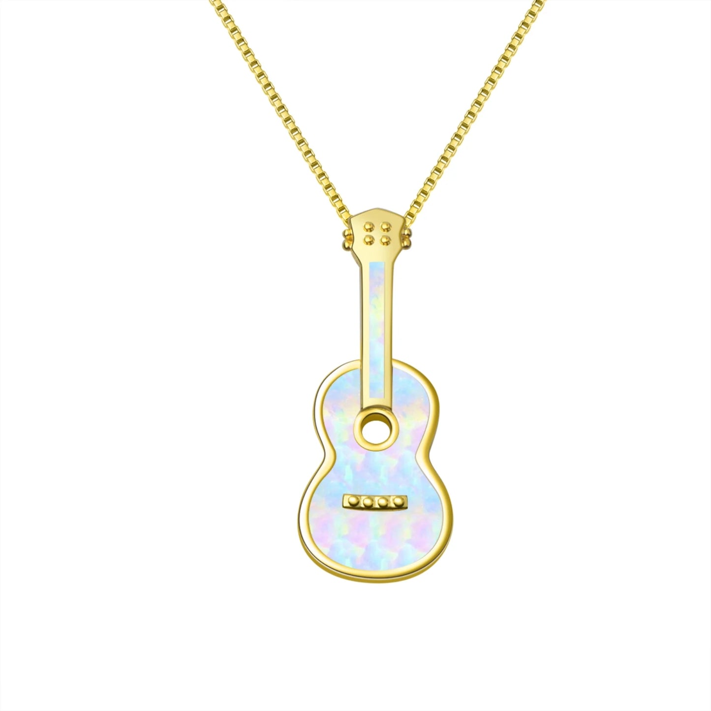 Aobao Wind Hawaii Beach Explosion Opal Guitar Pendant Necklace Cute Style Children's Wholesale Inlaid Charms