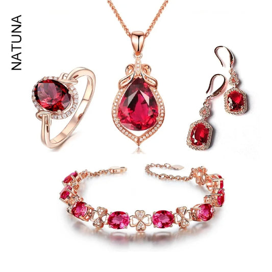 S&S 925 Silver Luxury Designer Jewellery Set – Zircon Necklace, Earrings, Ring & Bracelet – SGS Certified – Collection