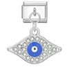 FASHIONISTA Evil Eyes Series Hot Selling Italian Charm Bracelets Geometric Trendy Stainless Steel Zircon Rhodium Plated Unisex