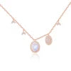 ArtistA Abiding High-end Moonstone Necklaces Yellow Rose Gold Plated 925 Silver Genuine Milky Blue Moonstone Pendant Charm Necklace
