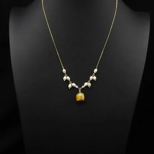 Natural Freshwater Pearl Choker Necklace Gold Plated Tassel Necklace for Women Bridal Wedding Luxury Fashion Fine Jewelry