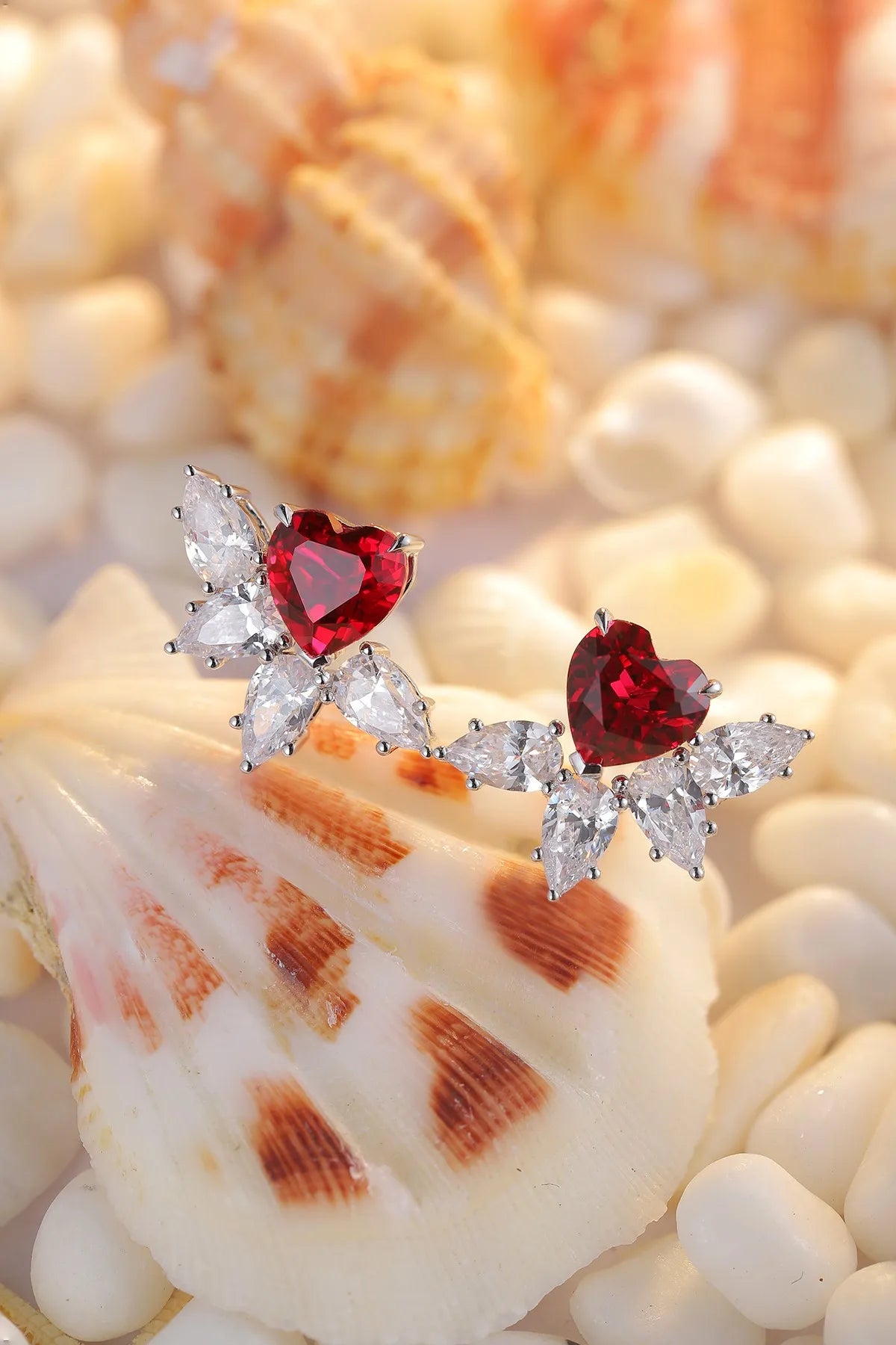 Gemfiori Anster High Quality S925 Lab Grown Ruby Earring Stud Dainty Gemstone Stud Earrings for Women Daily Wear Gift