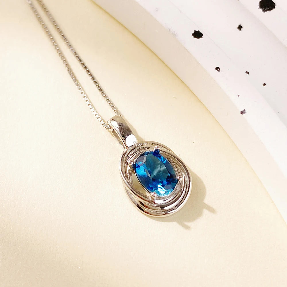 Gioiellieri Modern Minimalist 925 Sterling Silver Rhodium Plated Luxury Solitaire Fireworks Cutting Natural Crystal Pendant Necklace for