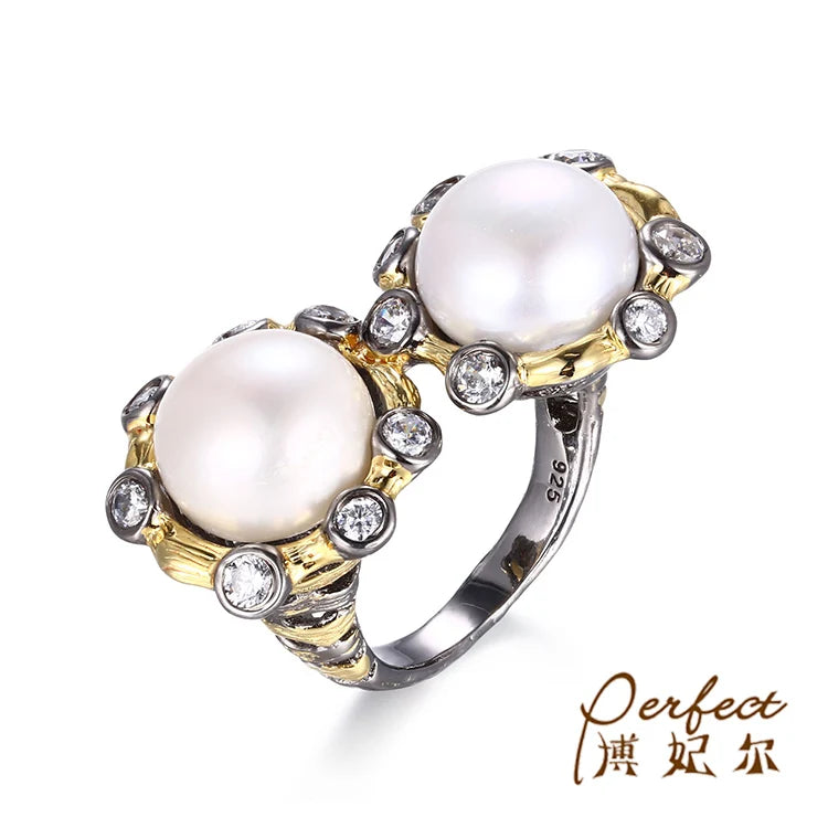 Customized Jewelry Wholesale Pearl Recycled Sterling Silver 925 Ring