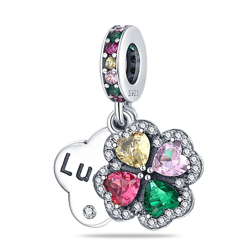 S&S Four Leaf Clover Zircon & Enamel 925 Silver Jewellery | Rings, Earrings, Bracelet & Pendant | S&S Collection