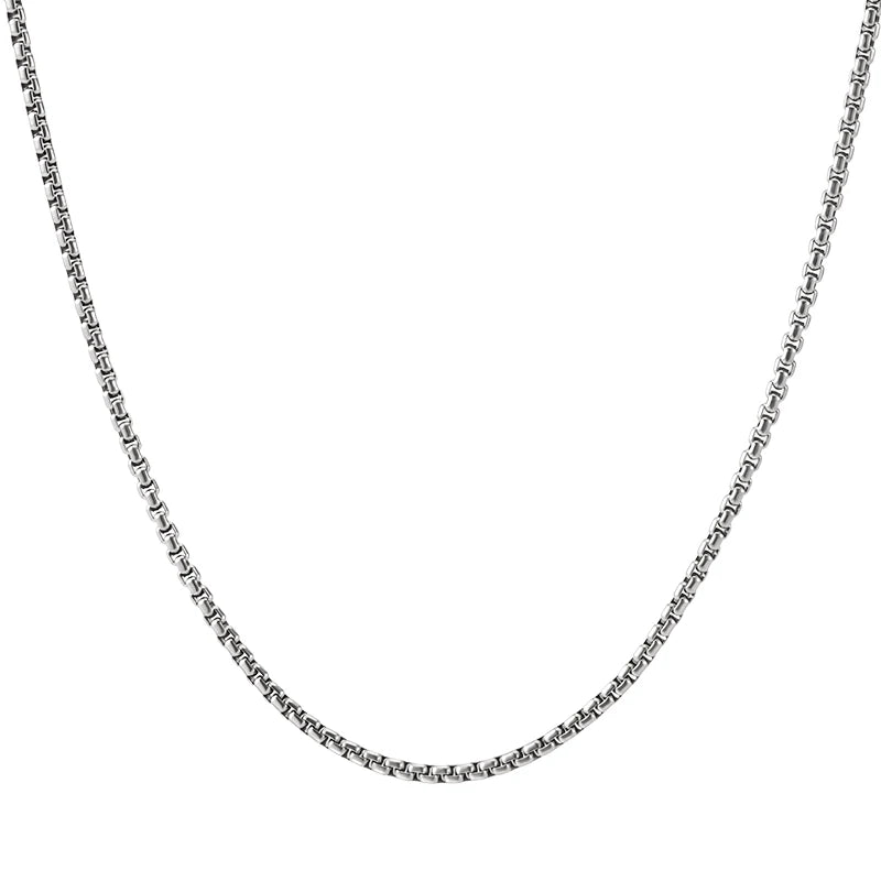 REBEL 18K Gold Plated Stainless Steel Link Chain Necklace for Men Women Black Rose Gold Color Waterproof Jewelry Simple Necklace