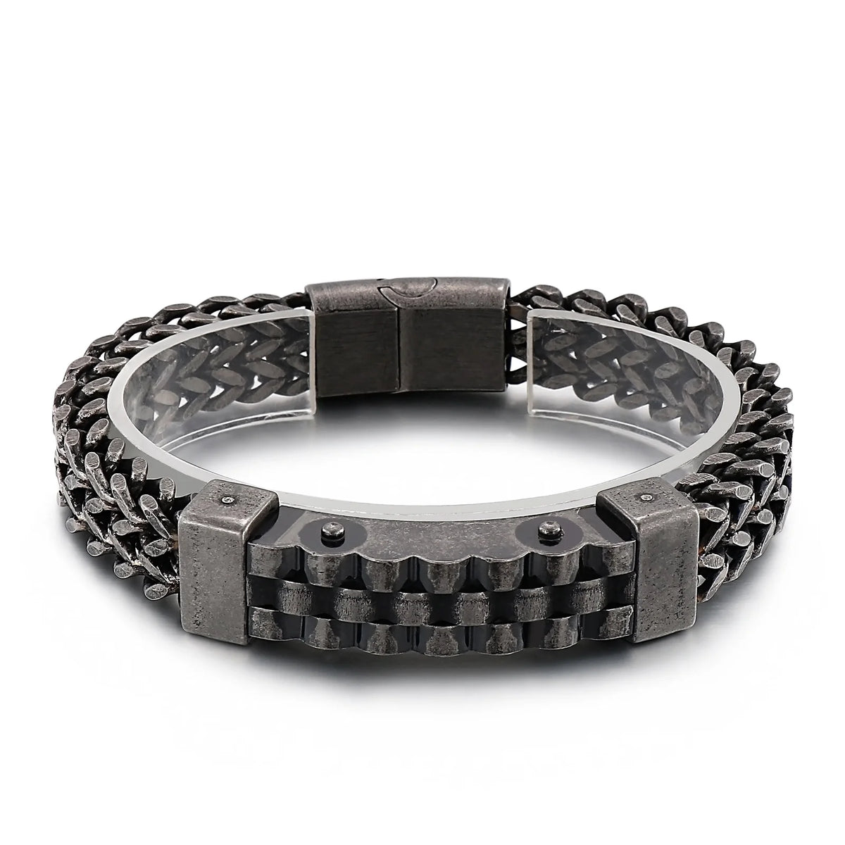 KALEN Punk Personality 18K Gold Plating Woven Chain Bracelets Men Stainless Steel Jewelry Bracelet