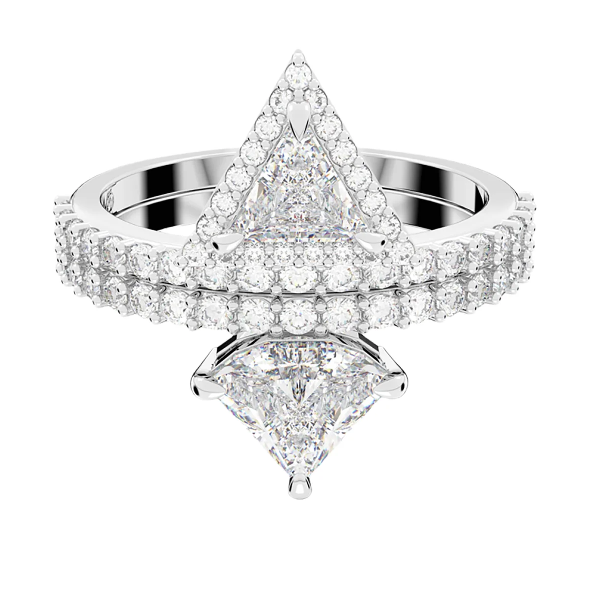 S&S Vintage Fancy Elegant Brass Zircon Ring Long-lasting Bright Shine Wedding Engagement Jewelry for Fashion Women