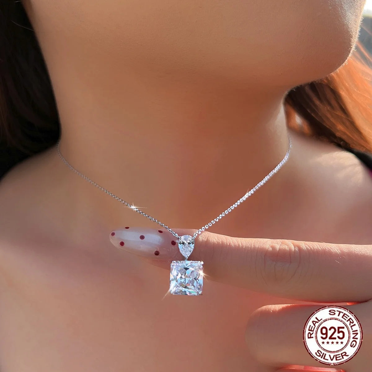 S&S 925 Sterling Silver 8A Ice Flower Cut CZ Pendant Necklace – Rhodium Plated – Collection