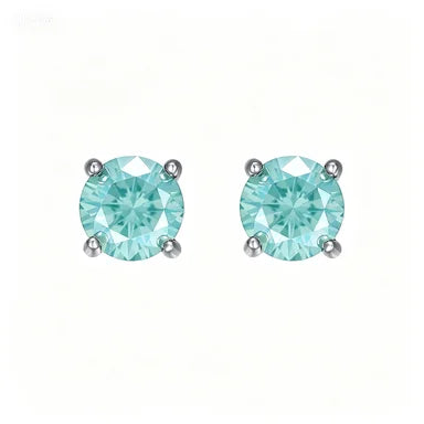 ArtistA Factory Multi-Carat Round Brilliant Moissanite Martini-Set S925 Silver Sleek Sophistication Gender-Fluid Solitaire Stud Earrings