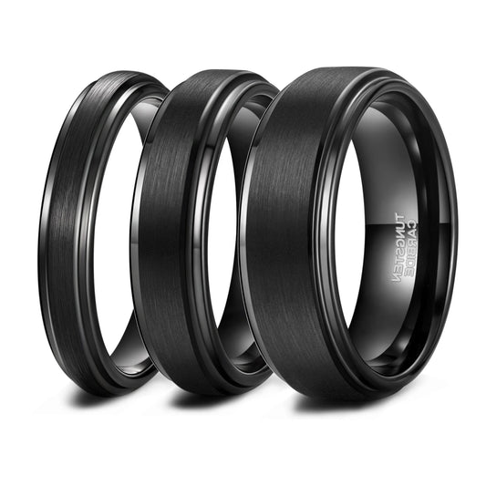 NEWLiFE REBEL Outline Pulse 4mm/6mm/8mm Ring in Tungsten