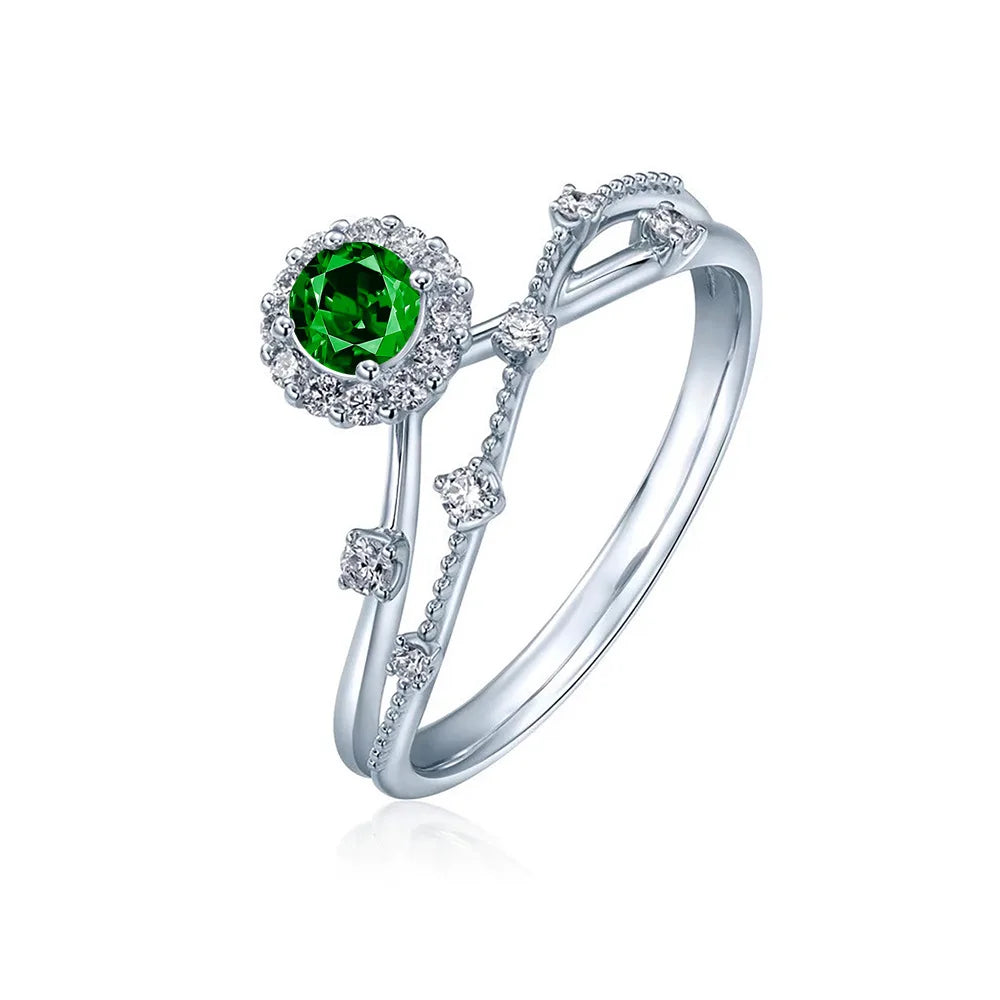 SILVERELLI Star Track Full Diamond Zircon Ring | 925 Sterling Silver | Platinum Plated