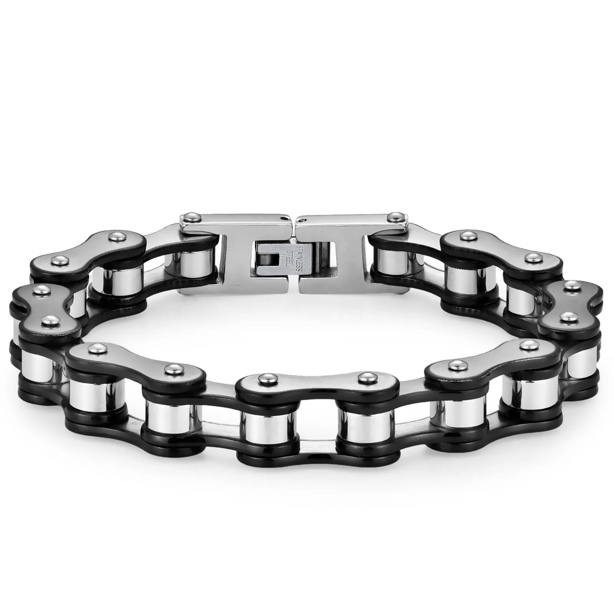 REBEL Stainless Steel Waterproof Anti Non Tarnish Personalized Hip Hop Fine Fashion Jewelry Punk Men's Biker Chain Bracelet