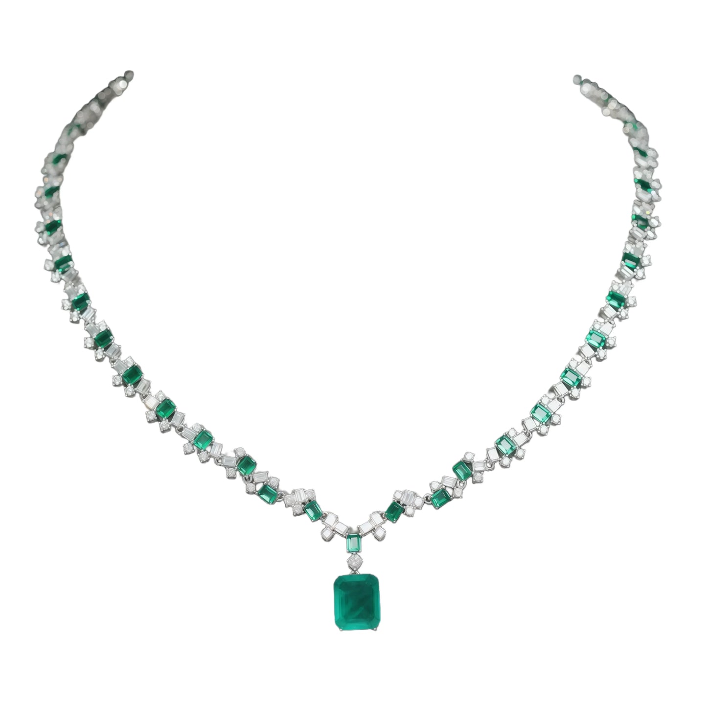 MUSHAN Luxury High Carbon Diamond Musa Green 925 Sterling Silver Pendant Necklace for Party Occasions