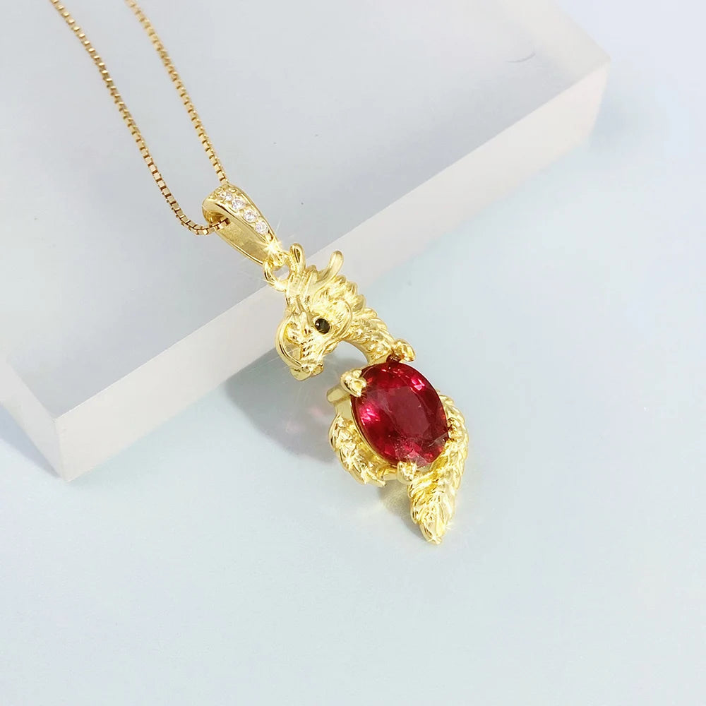 Gioiellieri Natural Pyrope Garnet Pendant with S925 Sterling Silver for Women Classic Deep Red Gemstone Jewelry Anniversary Birthday Gift