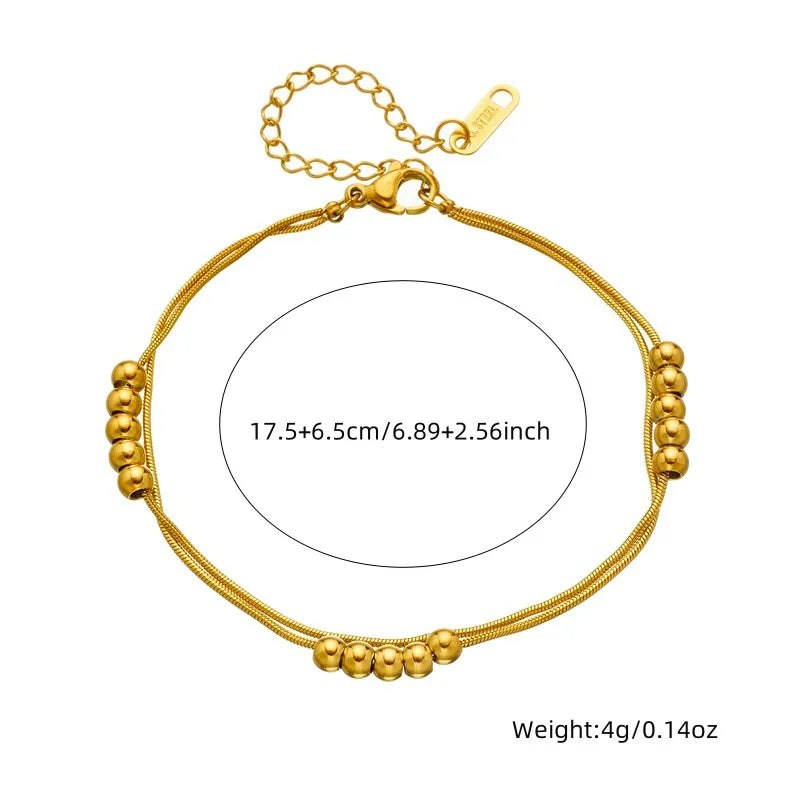 Two-Layer Chain Necklace & Bracelet Jewellery Set | Vintage Fashion Set
