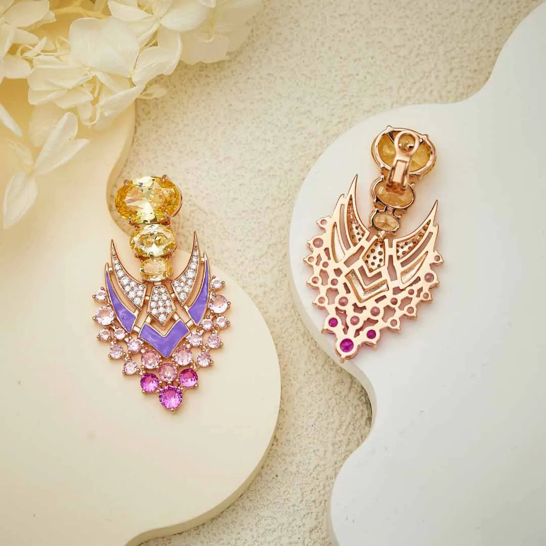 2025 Trendy Luxury Firework Design Bridal Jewelry Sets Elegant Chocker Necklace Earring Sets for Women