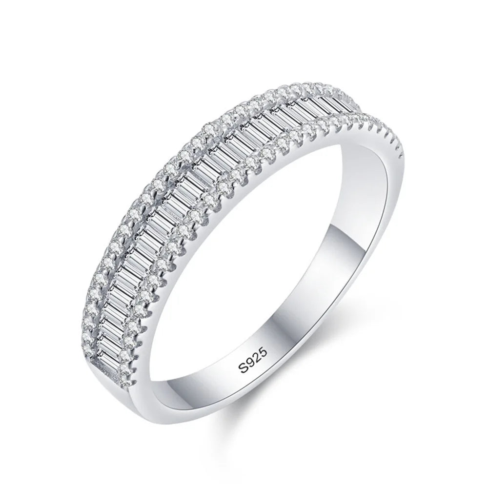 MuShan Jewelry Factory New Micro Inlaid Diamond Water Drop Pair Ring S925 Pure Silver Zircon Ring for Women Fashion Set