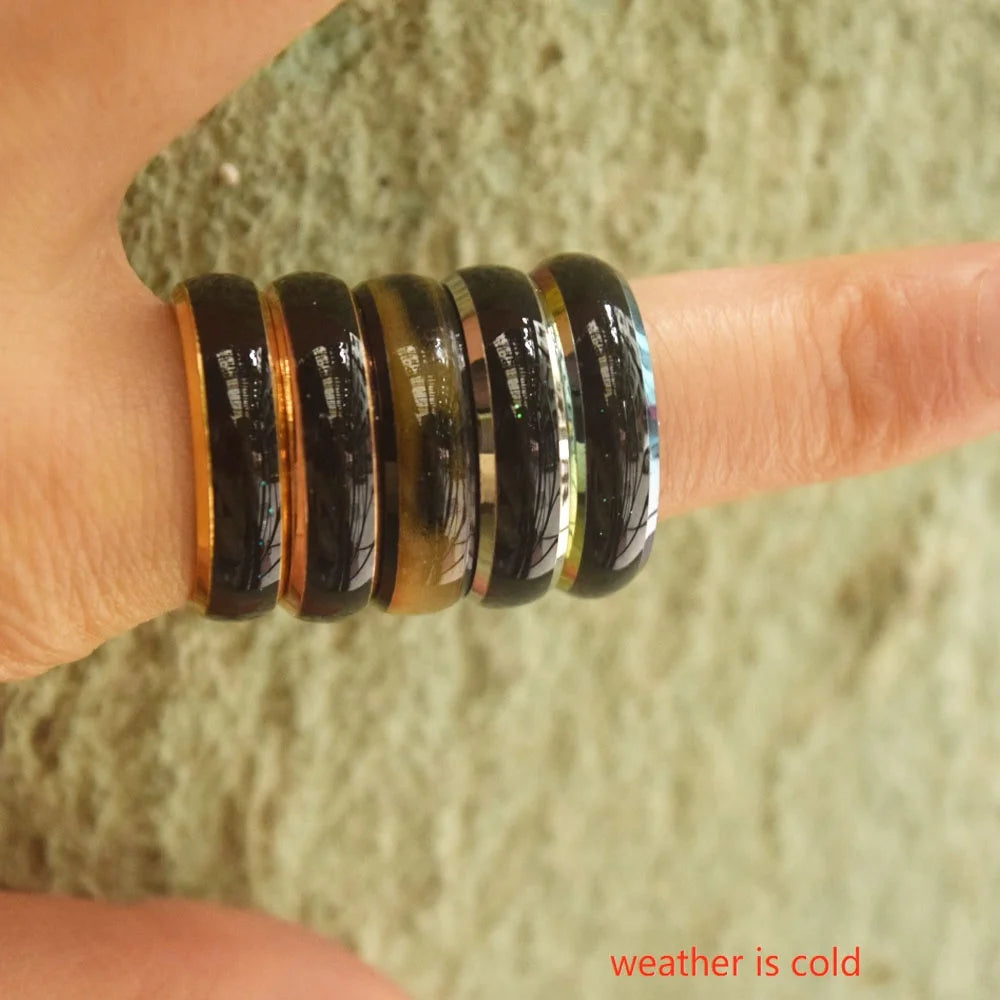 Stainless Steel Mood Ring Colors Changes As Temperature Changing Finger Rings